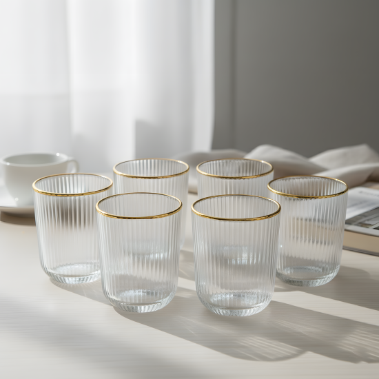 Glass Cups 250 ml Set 6 Pcs
